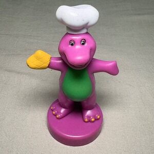 Vintage 1997 Barney the Dinosaur‎ Chef Baker Stamper Figure Lyons Group Purple